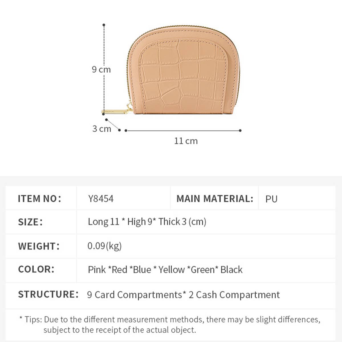 Large Capacity Multi Slot Zippered Wallet Card Bag_Cwab1621