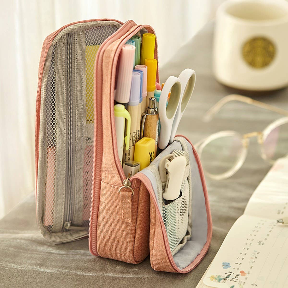 CREATIVE DOUBLE LAYER FOLDING PENCIL CASE_CWMM1972
