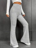 Solid Color High-Waisted Pants Slim Pants