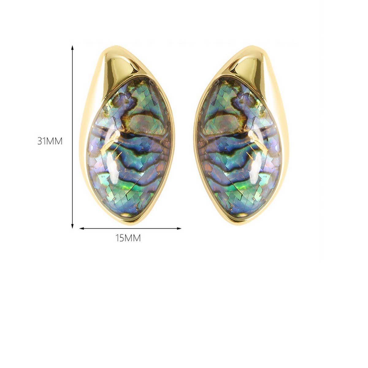 FASHIONABLE COLORFUL ABALONE EARRINGS WITH PEARLS_CWMM4303