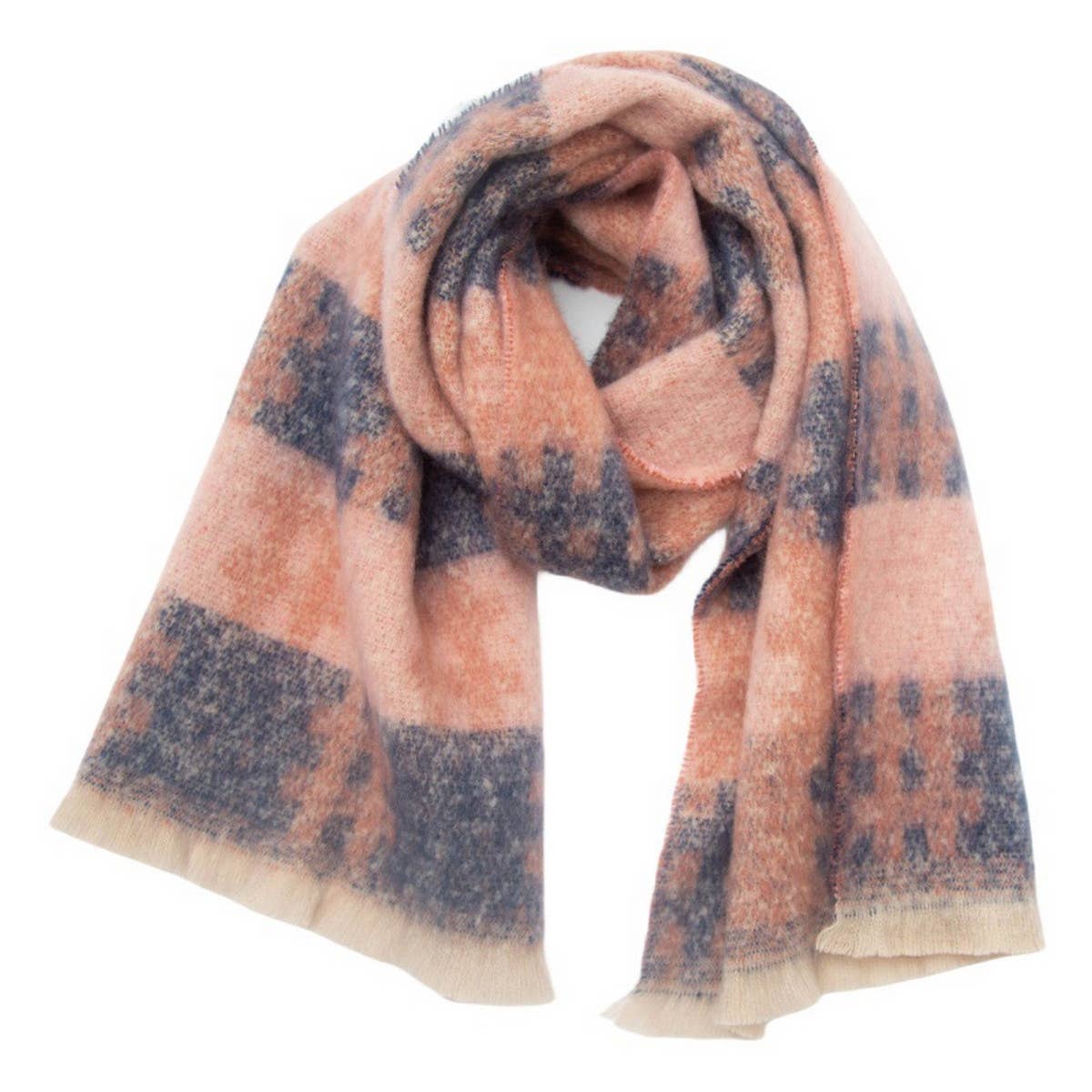 CIRCLE YARN JACQUARD SCARF UNISEX WINTER WRAP_CWASC0879