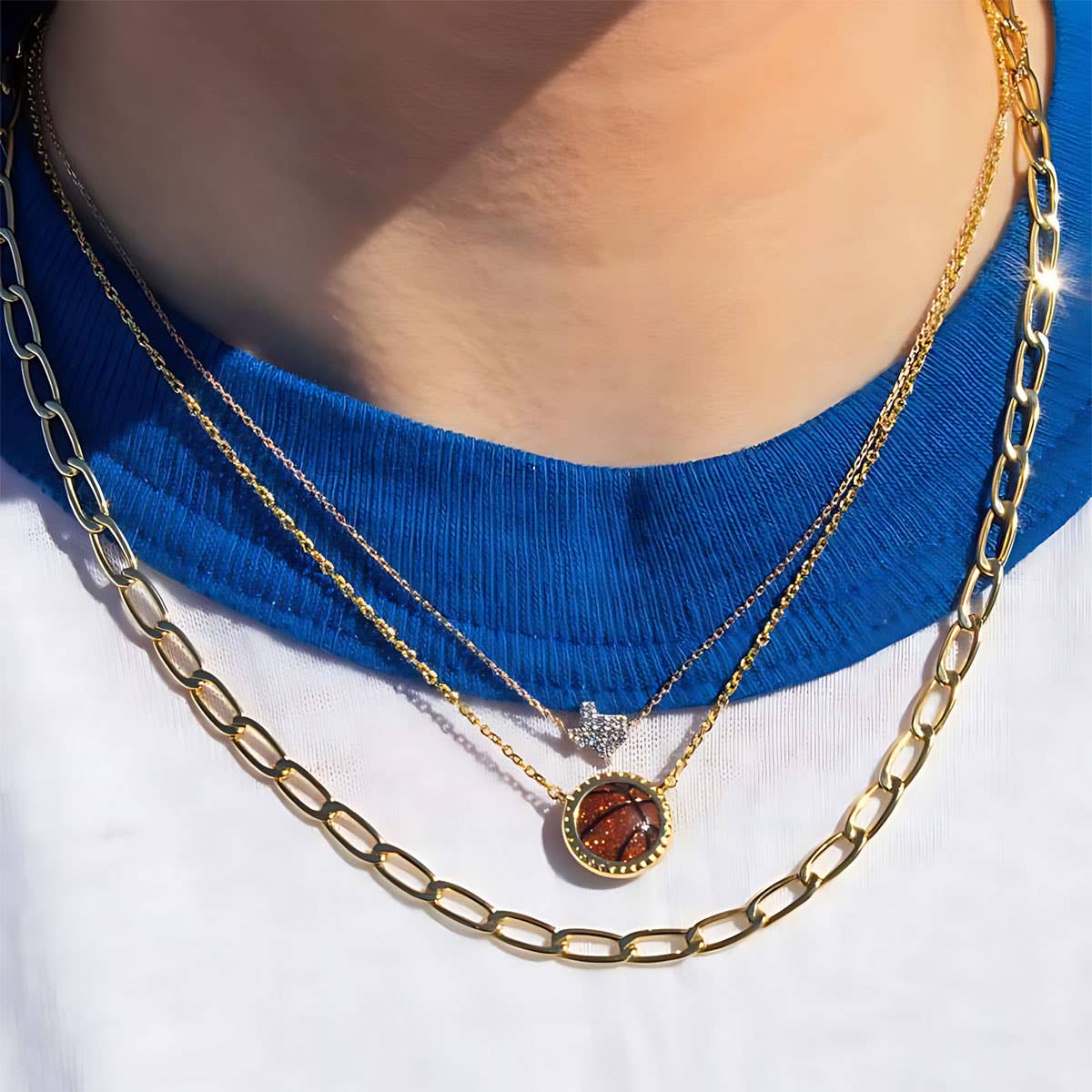 Football Basketball Small Pendants Sports Necklace_Cwmm3751