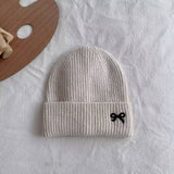 CHILDRENS WARM KNITTED HAT WITH BOW EMBROIDERY_CWAH2926