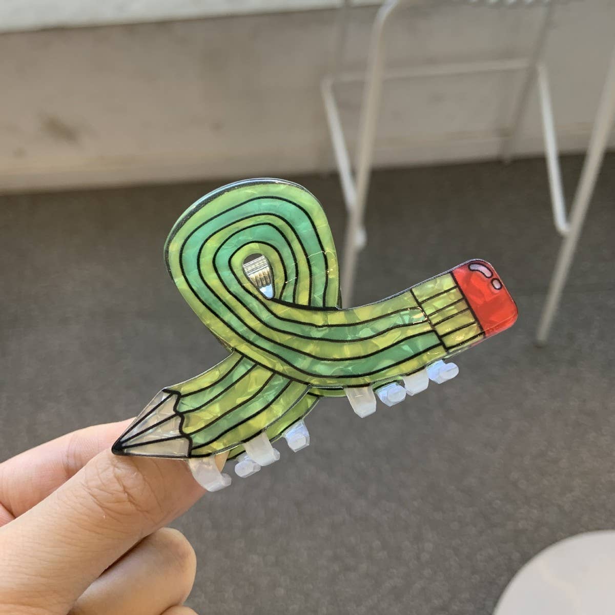 ACRYLIC PENCIL HAIR CLAW CANDY COLOR CARTOON CLIP_CWASC1586