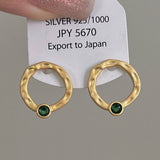 SIMPLE ZIRCON GEOMETRIC CIRCLE STUD EARRINGS_CWAJE1324