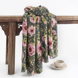 FLORAL PRINT WINTER SCARF SOFT ELEGANT LONG SHAWL_CWASC0462