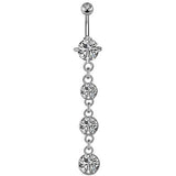 HEART BUTTERFLY CZ BELLY RING BODY JEWELRY_CWMM9180