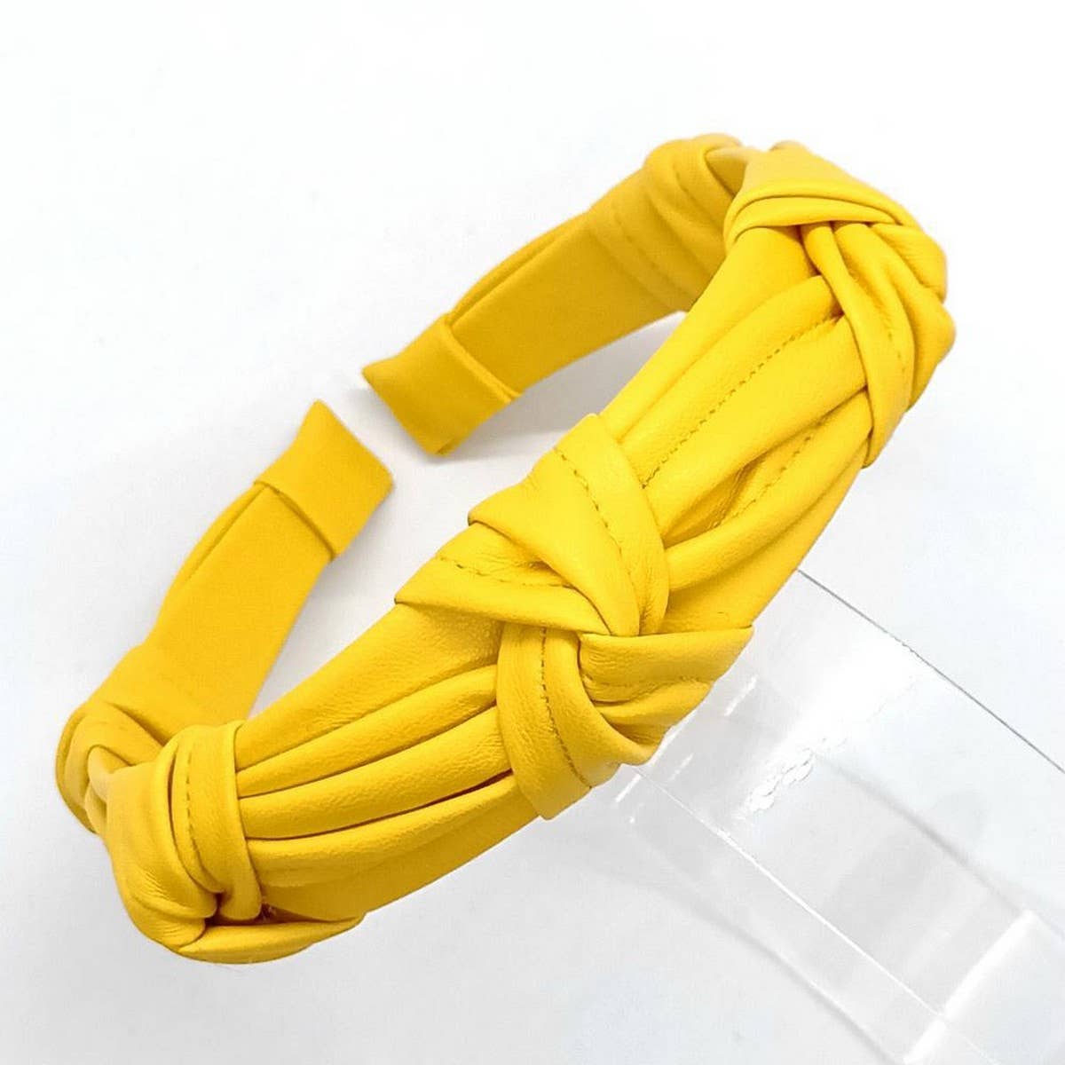 PASTEL MORANDI PU LEATHER KNOT HEADBAND_CWAHA6342