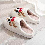 CUTE DEER HORN CHRISTMAS ELEMENT COTTON SLIPPERS_CWSHS0448