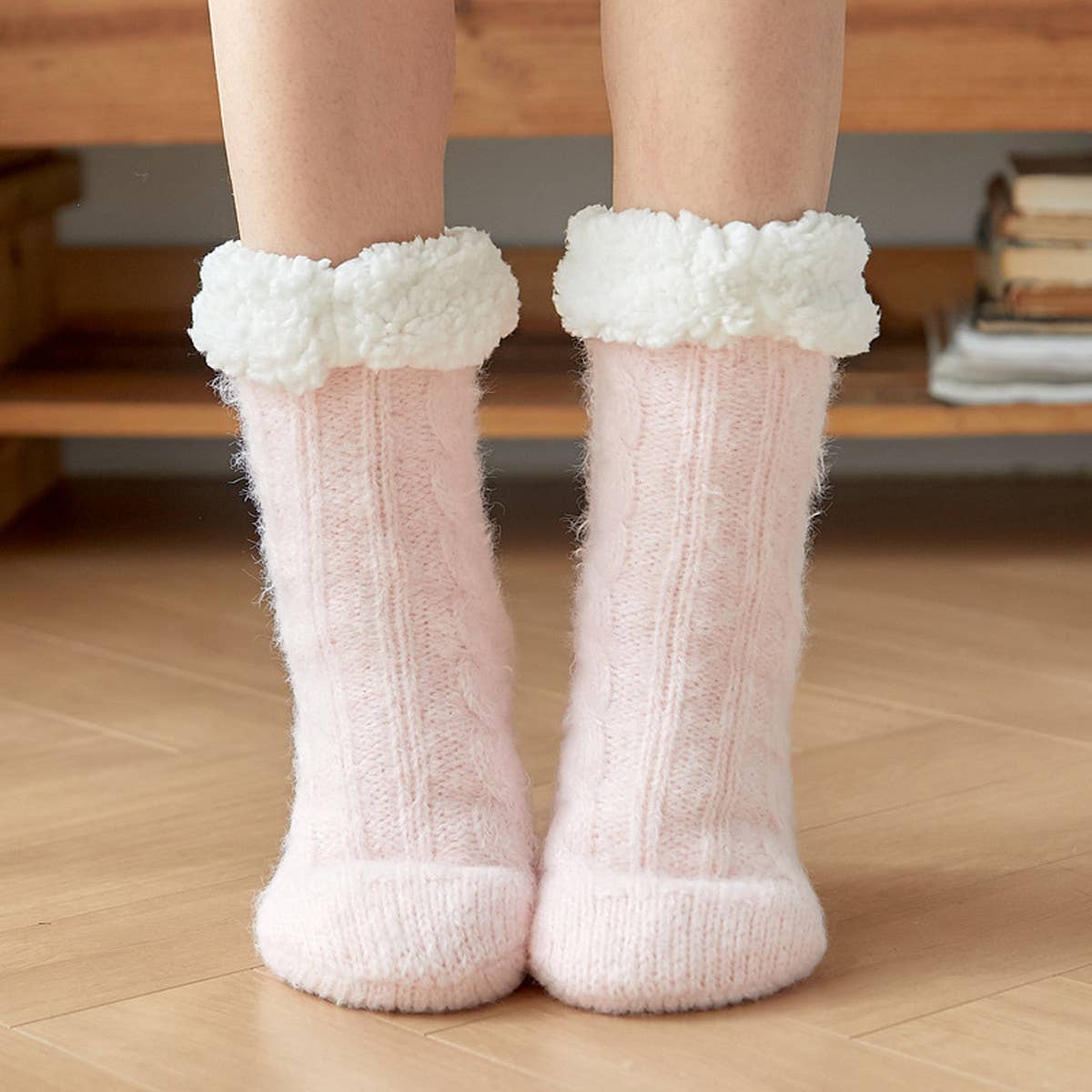 Women Plush Snow Socks Plush Indoor Slippers_Cwms0712