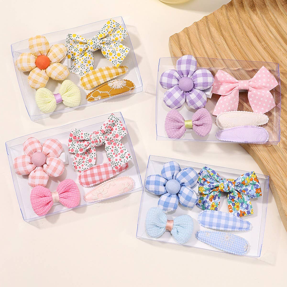 MINI BABY GIRL HAIR CLIP SET FLOWERS BOWS_CWAHA6718