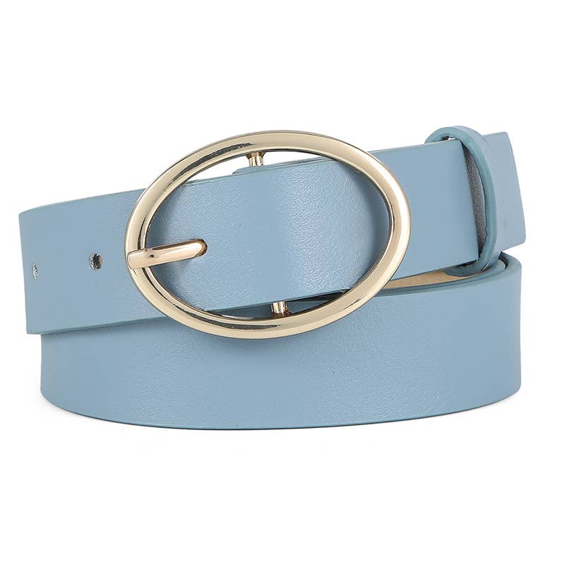 Leopard Print Pu Leather Belt With Round Buckle