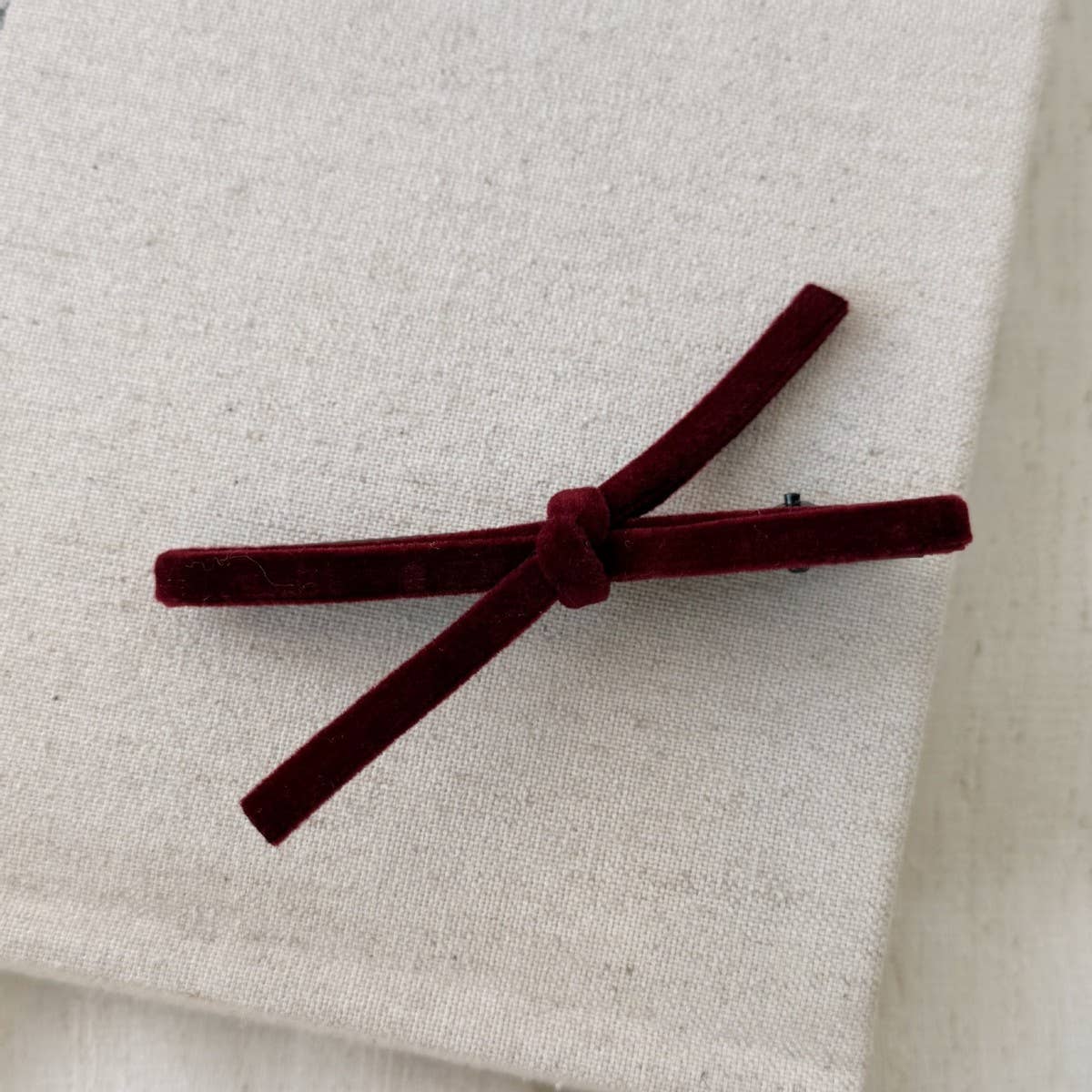 Velvet Bow Side Hair Clip Princess Design_Cwaha08048
