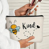 BEE FESTIVAL LINEN REVERSIBLE PRINT COSMETIC BAG_CWAB2249