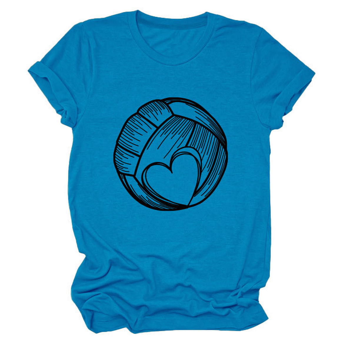 LOVE FOOTBALL T SHIRT CASUAL PLUS SIZE TOP_CWTTSL0509