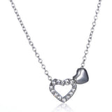 PAPER CARD DIAMOND HOLLOW HEART NECKLACE_CWAJE2437