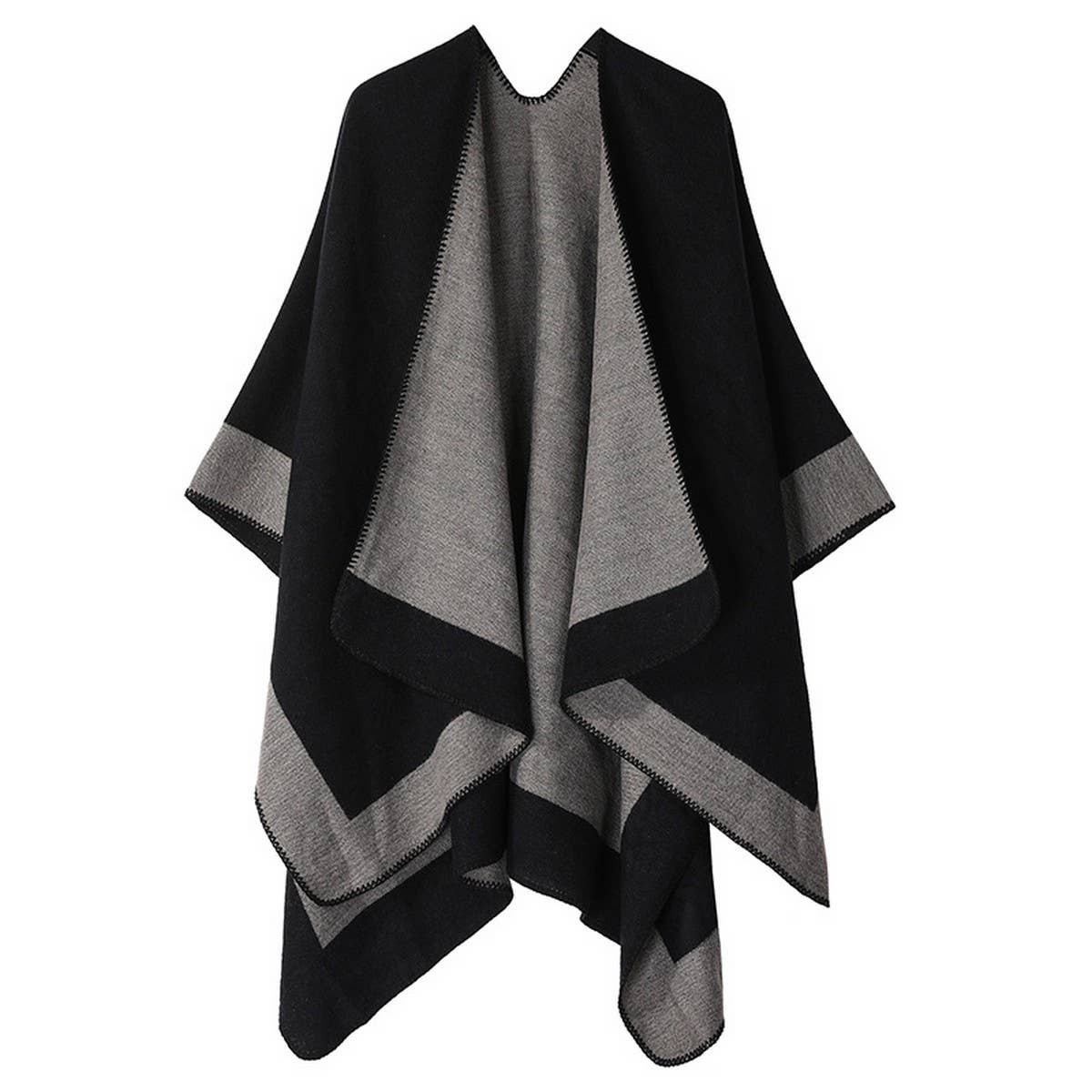 SOLID COLOR STRIPED WARM VERSATILE SHAWL SCARF_CWASC2162
