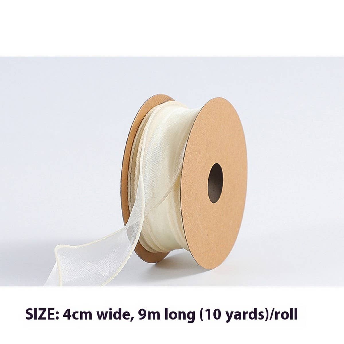 PLAIN FISHTAIL ORGANZA WITH FLORAL BINDINGDIYRIBBON_CWMM5788