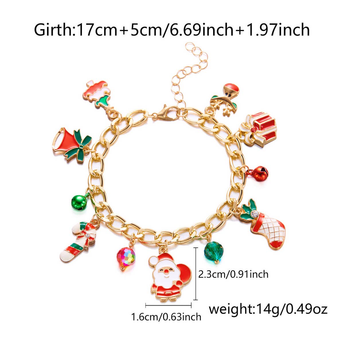 CHRISTMAS BELL WREATH PULL OUT BRACELET_CWAJE2392