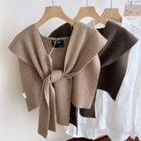 Cwasc2383_Knitted Shawl Knotted Shirt Women'S Scarf