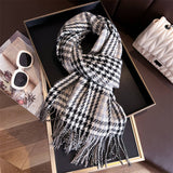 Ven Plaid Fringe Shawl Wrap For Fall Winter_Cwasc2752