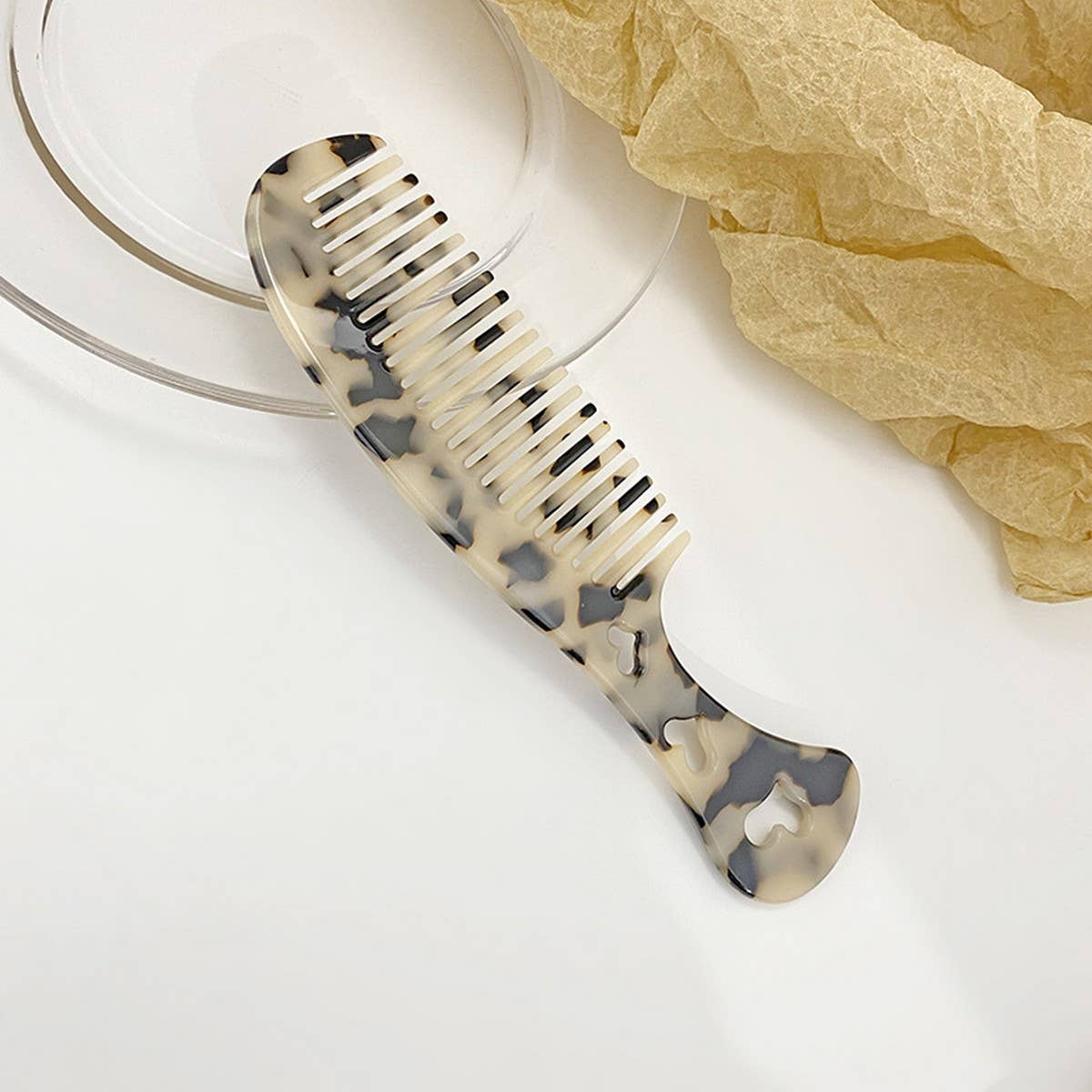 Vintage Acetate Heart Comb For Hair Makeup_Cwmm6432