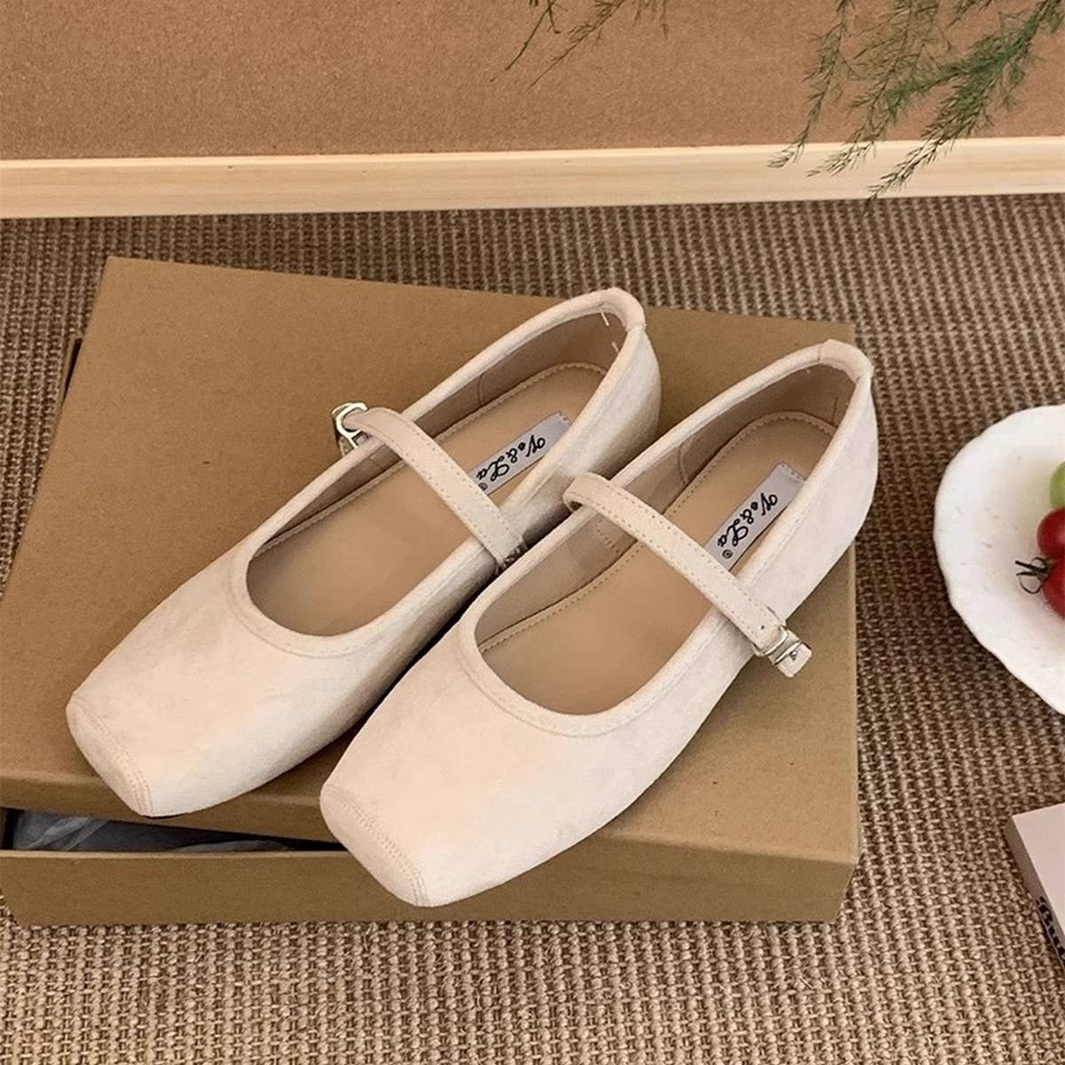 HIDDEN WEDGE SQUARE TOE FLAT LOAFERS FOR WOMEN_CWSHF0058