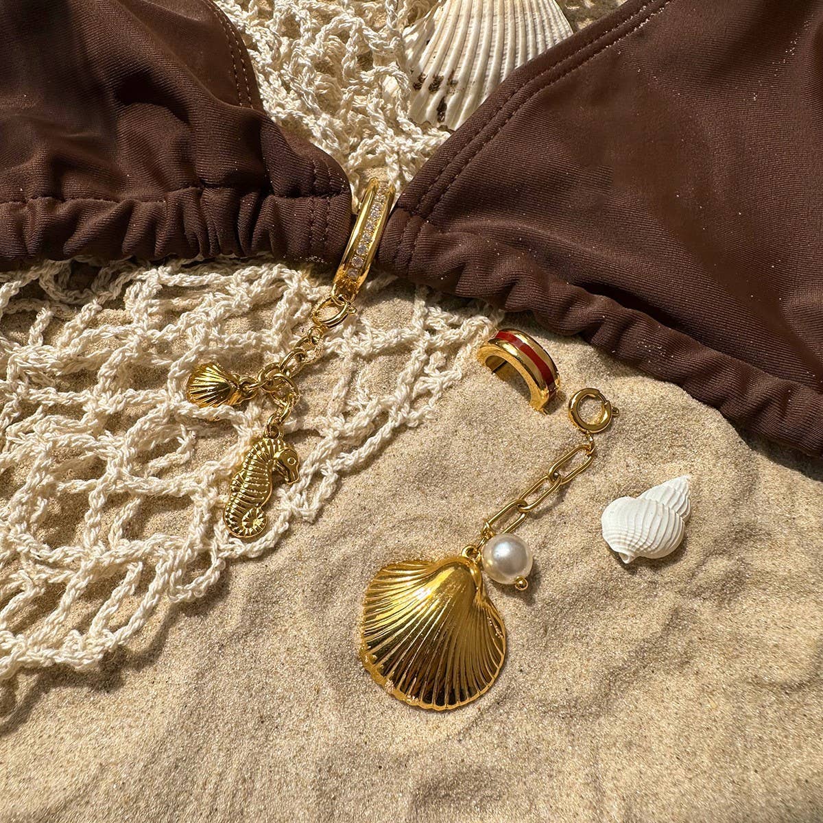 BIKINI BUCKLE STAINLESS STEEL SHELL PENDANT_CWMM4685