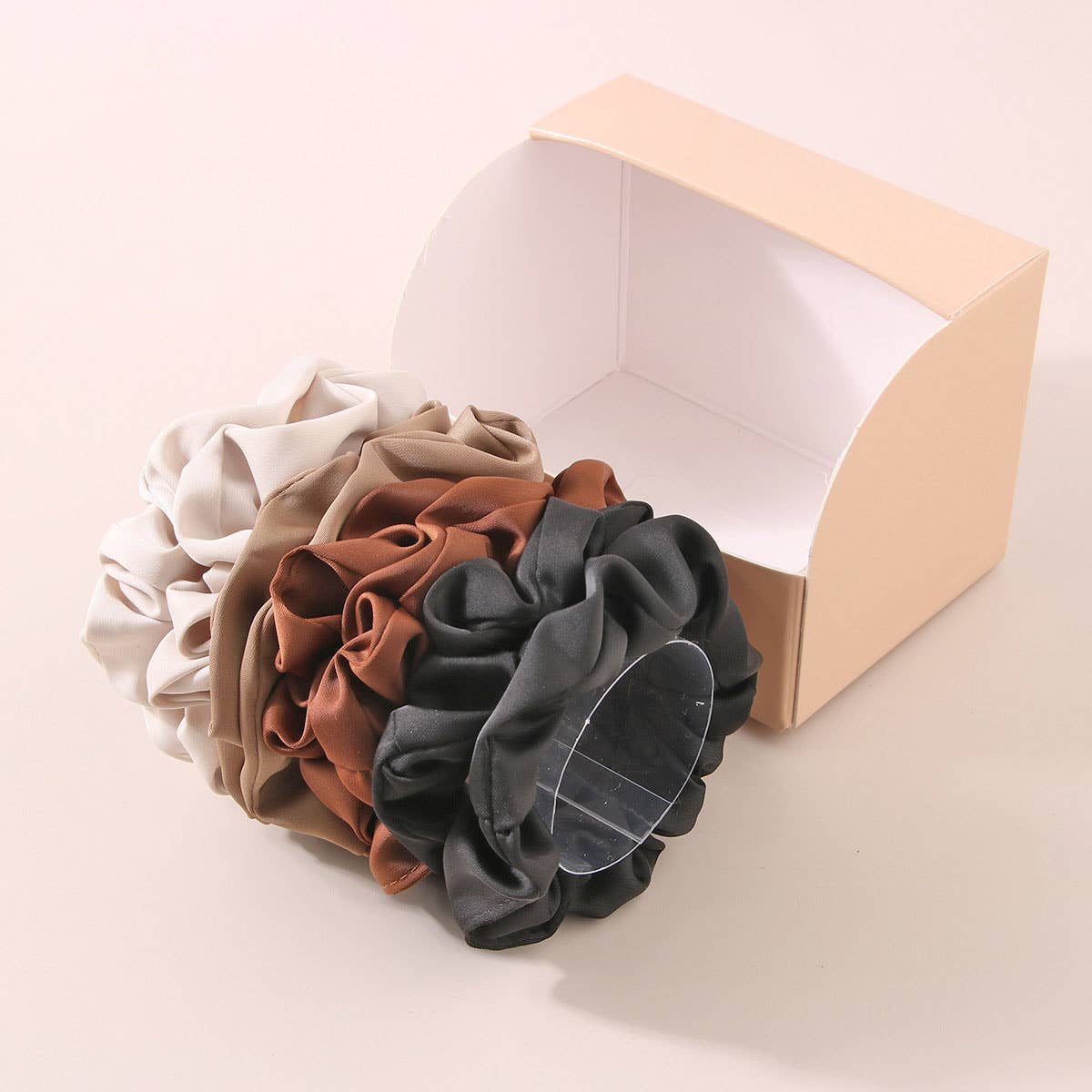 8PCS BOX SATIN SCRUNCHIES FOR FALL HAIR ACCESSORIE_CWAHA0405