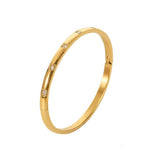 18K GOLD WHITE ZIRCON ROUND BANGLE ELEGANT STYLE_CWAJE4694
