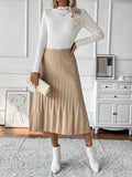 Temperament Pleated Pleated Knitted Skirt