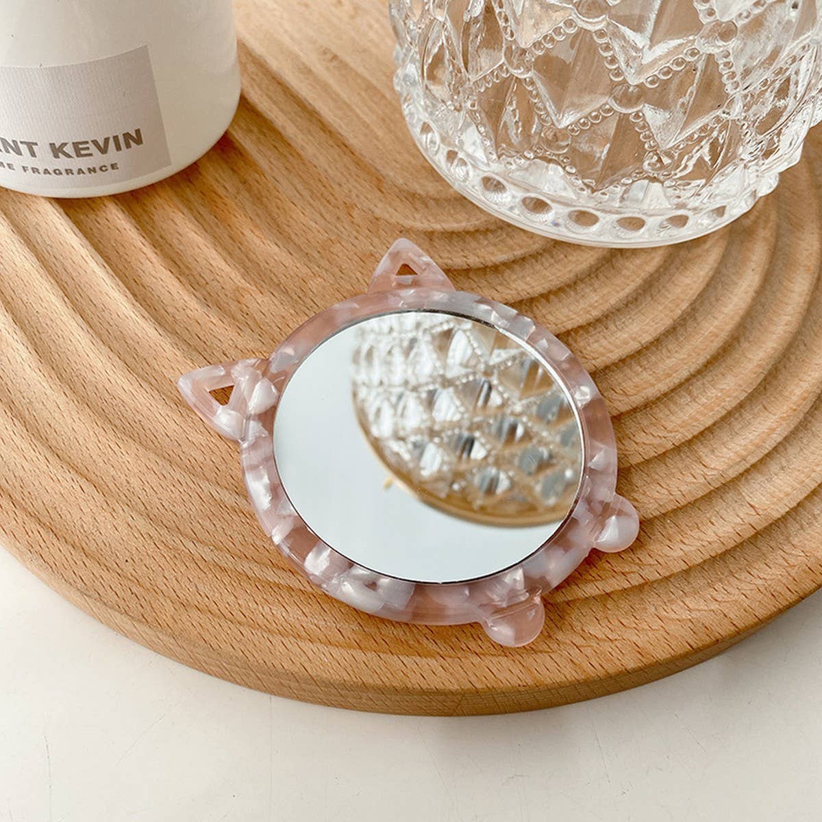 CUTE ANIMAL ACETATE MINI MAKEUP MIRROR PORTABLE_CWMM6391