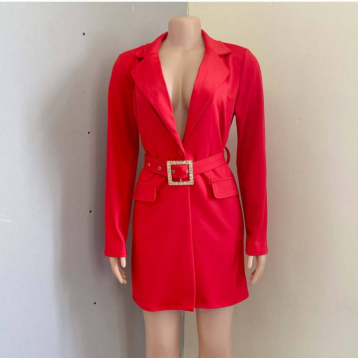 LARGE SIZE HIPHUGGING SLIM FIT BUSINESS SUIT DRESS_CWDMD3704