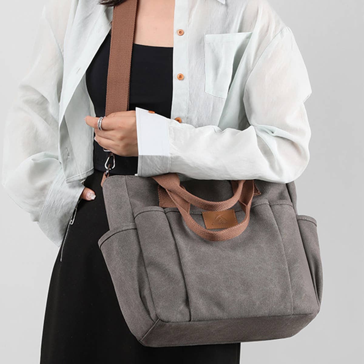 RETRO CANVAS BAG MESSENGER BAG TOTE BAG_CWAB1282