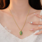 MONET GARDEN OIL DROP OVAL LEAF NECKLACE_CWAJE2371