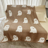 GHOST KNITTED JACQUARD BLANKET COVER BLANKET_CWMM0318