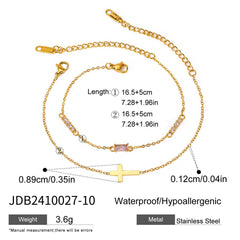 Titanium Double Layer Zodiac Cross Bracelet