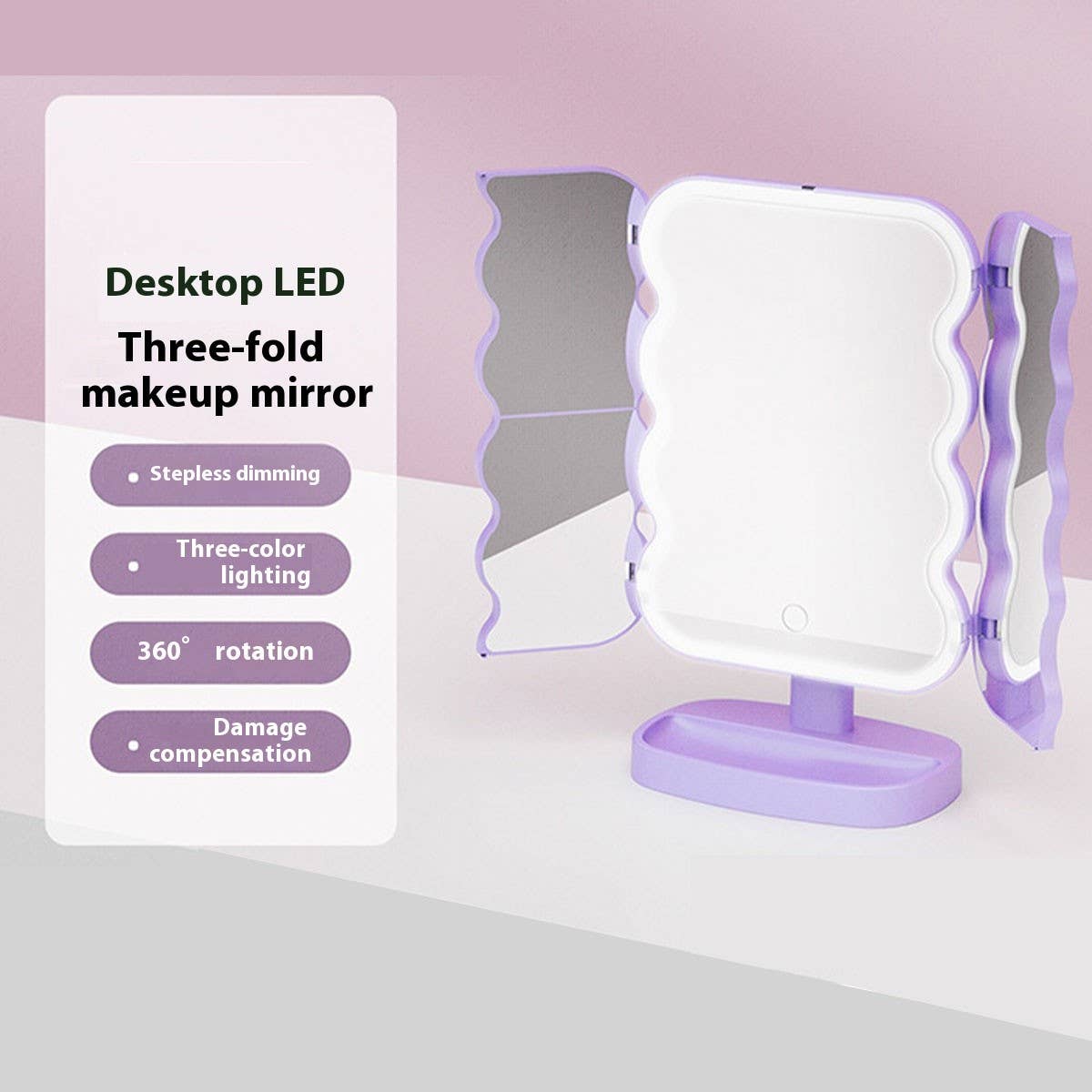 CREATIVE DESKTOP THREE WAY LED MAKEUP MIRROR_CWMM5646