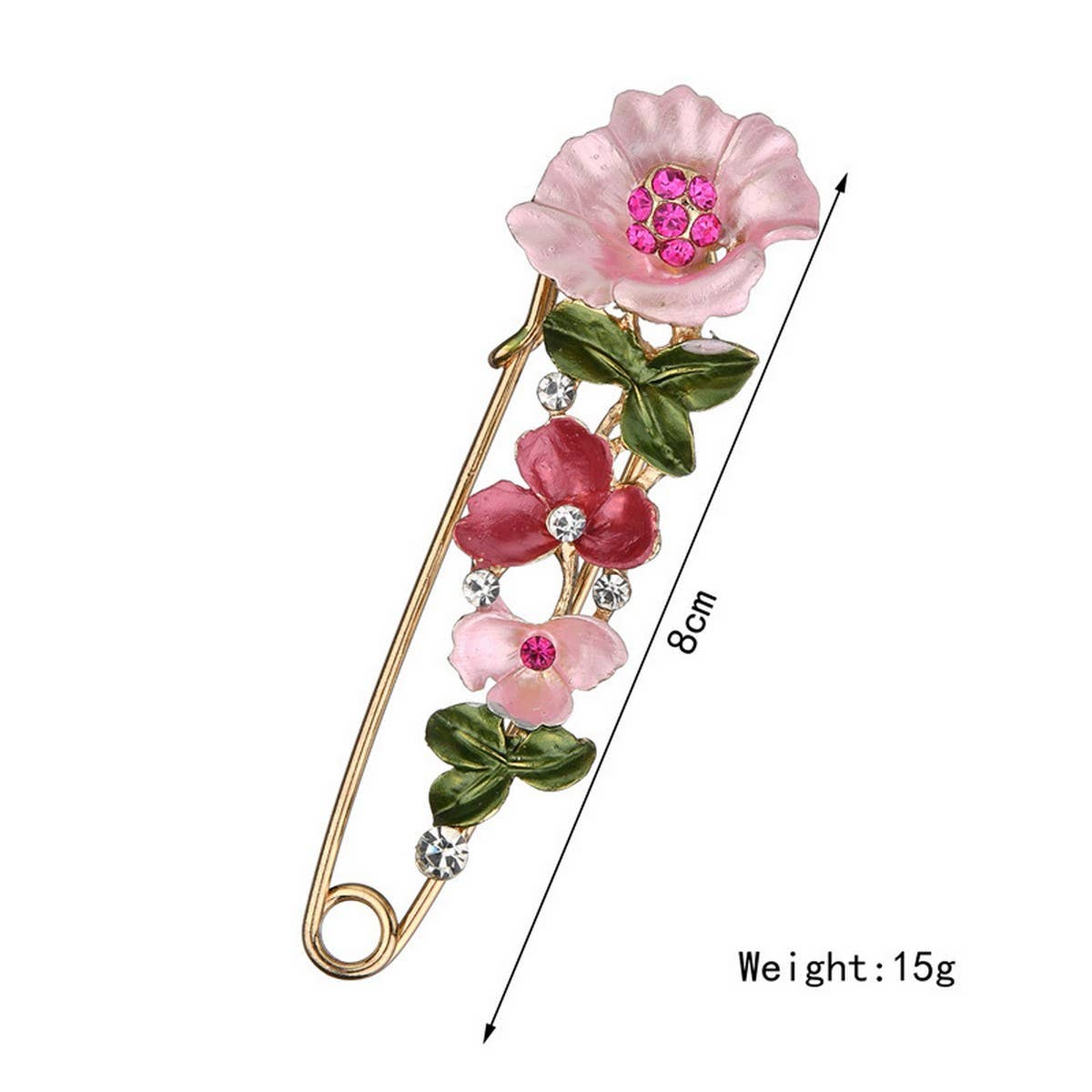 Cwaje2560_Flower Rhinestone Clothing Accessories Pin