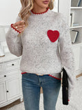 Valentines Day Half Turtleneck Love Jacquard Pullover