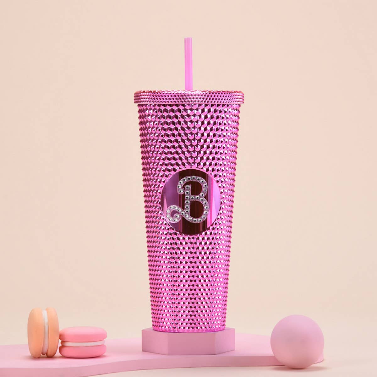 DOUBLE LAYER PORTABLE PLASTIC STRAW DIAMOND CUP_CWMM0978