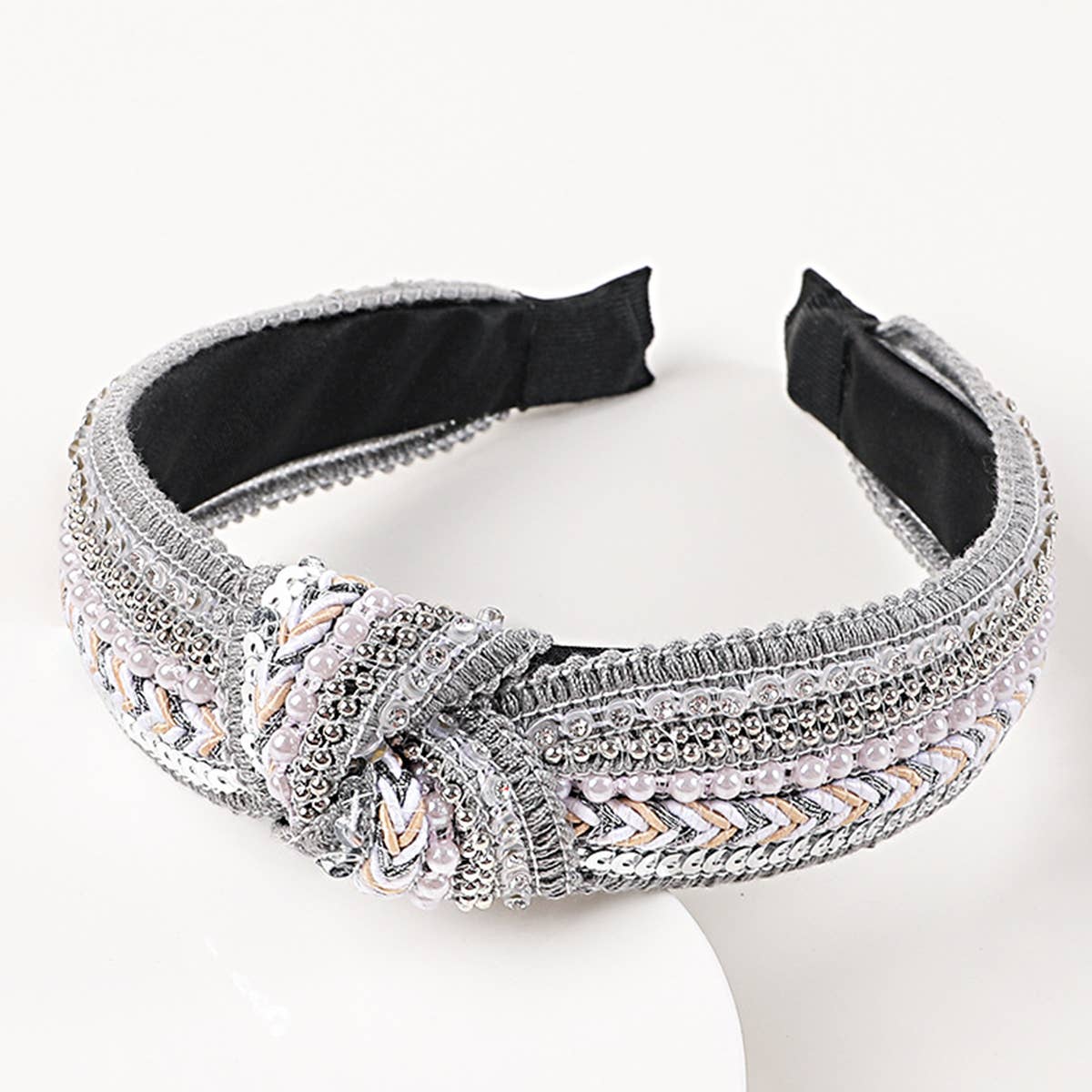 FAUX PEARL RHINESTONE DECOR HEADBAND_CWAHA0235