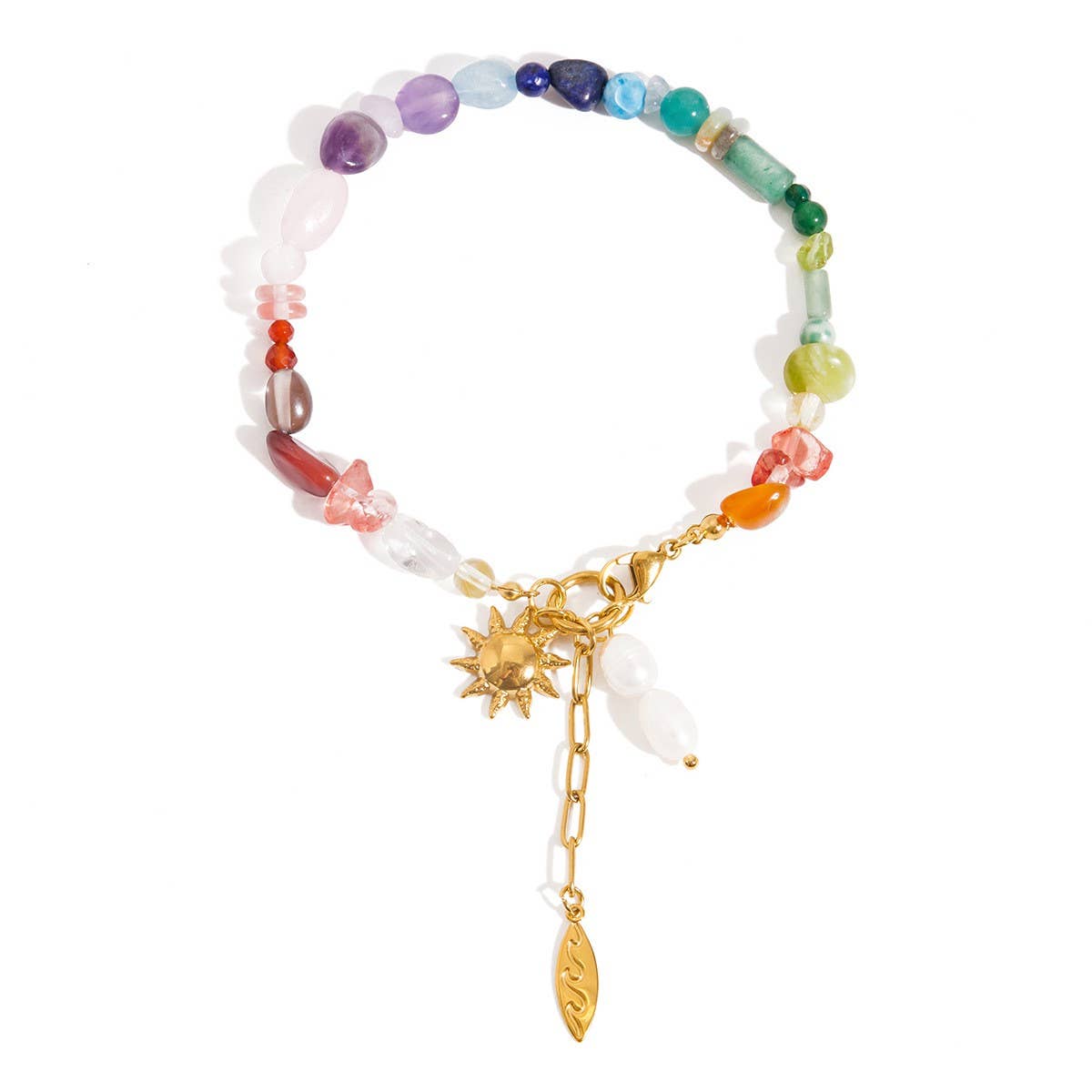 Vintage Pearl Turquoise Star Bracelet, 18K Gold