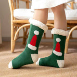 SANTA HAT FUZZY INDOOR SLIPPER SHOES_CWMS0730