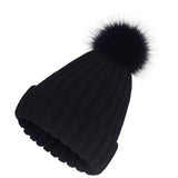 Fluffy Ball Simple Basic Knit Beanie_Cwah331