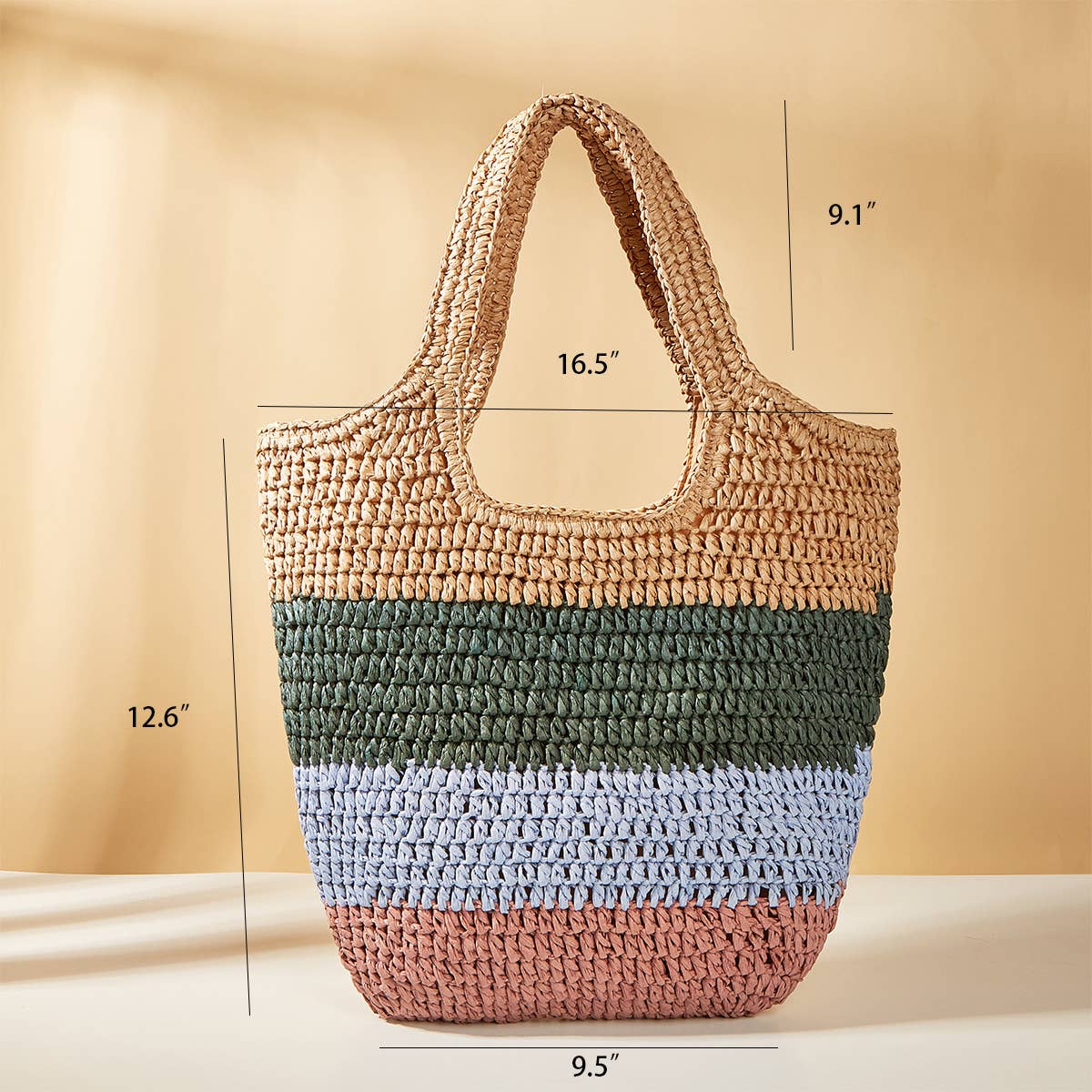 Women Straw Bags Summer Beach Large Tote Bag_Cwab0818