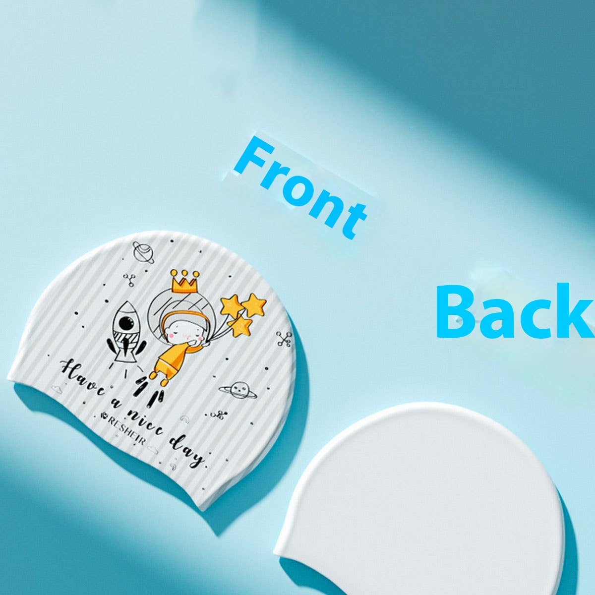 KIDS XL SILICONE SWIM CAP WATERPROOF CUTE CARTOON_CWMM6789