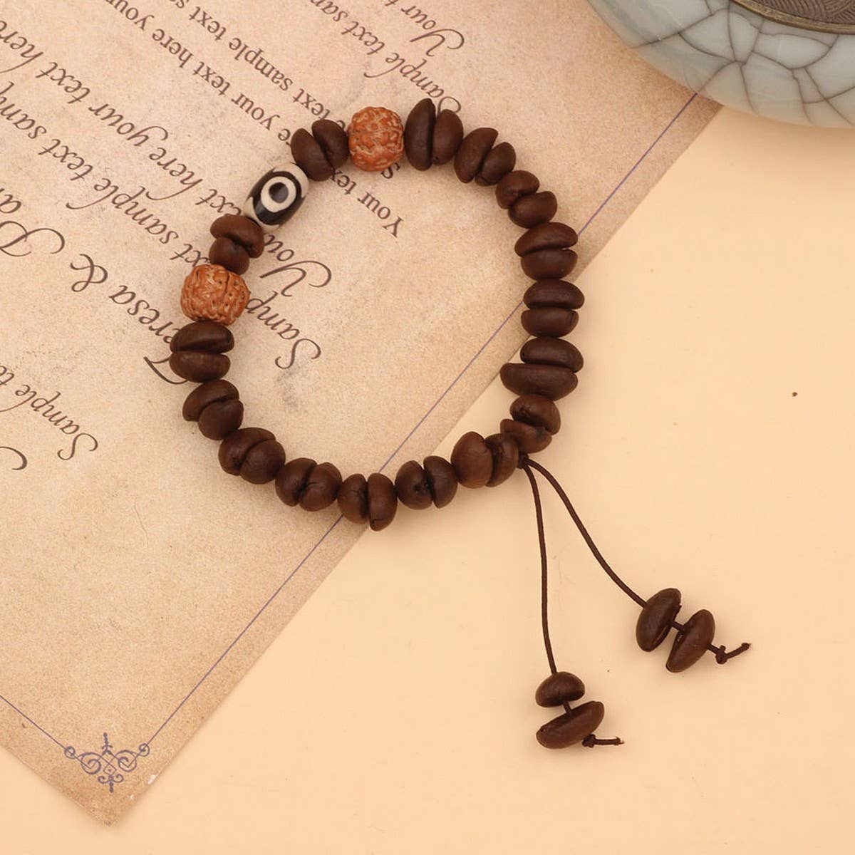 CREATIVE CARTOON HANDMADE COFFEE BEAN BRACELET_CWAJE3963