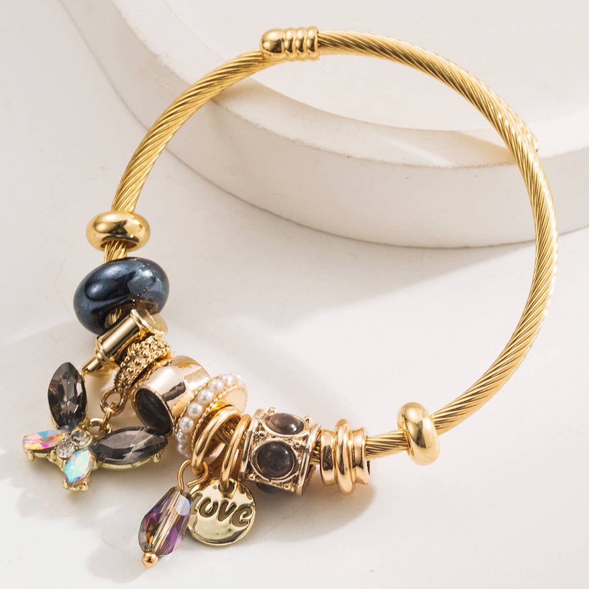 LUXURY BUTTERFLY CHARM BEADED BRACELET_CWMM8487