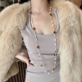 NEW ELEGANT PEARL SWEATER NECKLACE FOR WOMEN_CWAJE3899